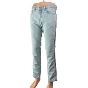 Triple J Men's Light Wash Blue Mid Rise Slim Fit Straight Denim Jeans Pants Sz S